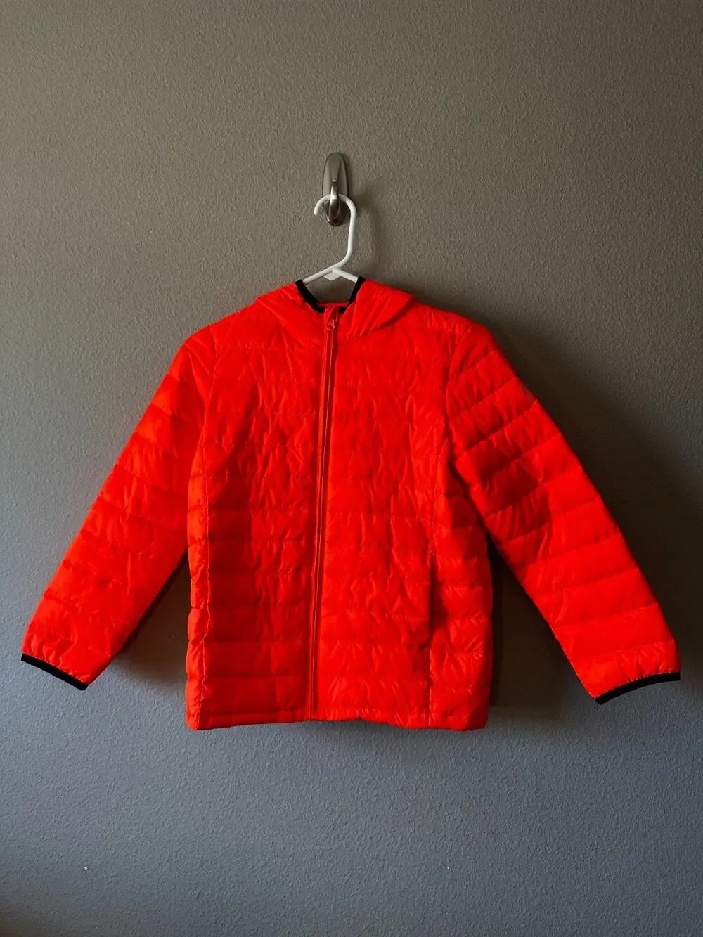Gap Kids Orange Hooded Puffer Jacket Youth Medium Hood